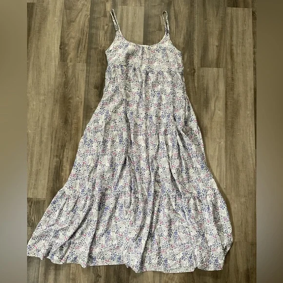 Storia Purple Floral Print Maxi Dress Size M - Picture 1 of 4